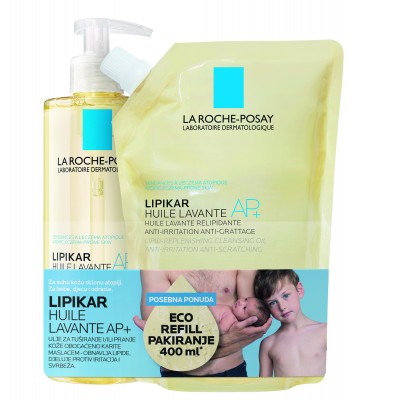 La Roche-Posay Lipikar Ulje za pranje 400ml + Lipikar Ulje Refill 400ml 