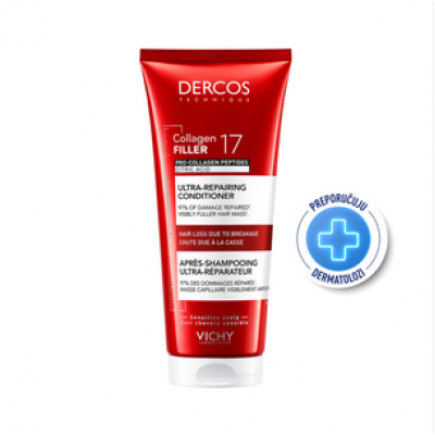 Vichy Dercos Collagen Filler 17 ultra obnavljajući balzam 200ml