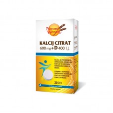 NW Kalcij Citrat 600 mg + D 400 IU šumeće tablete A20
