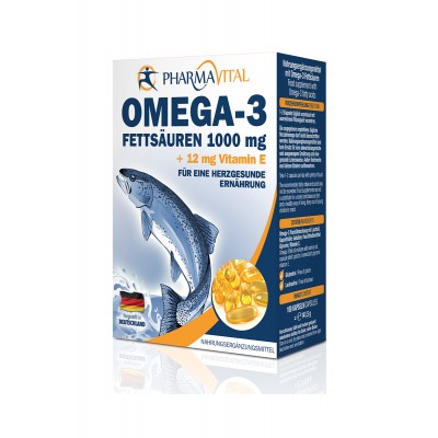 Omega-3 1000mg + 12mg vitamin E cps A100